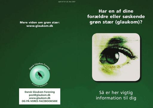 Har en af dine forældre eller søskende grøn stær ?