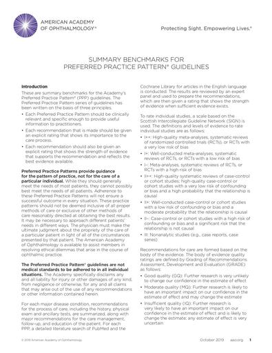 AAO Glaucoma Summary Benchmarks Oct. 2019